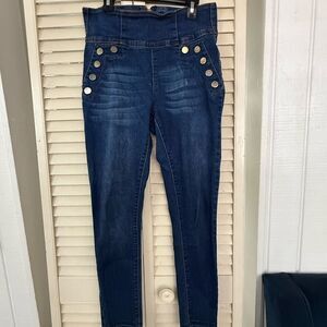 Indigo High Rise Blue Jeans with Nautical Flair